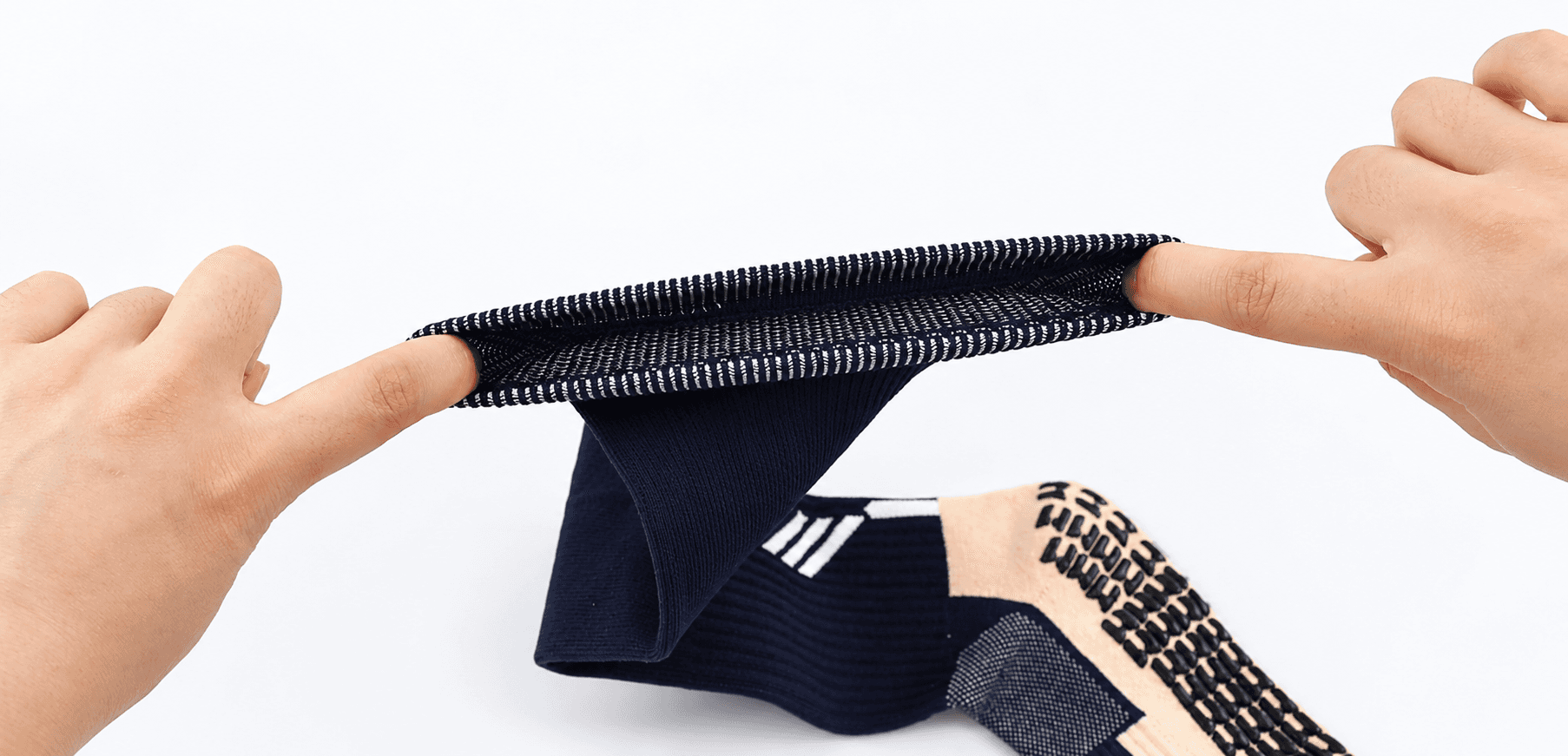 Stretch test of a football sock cuff