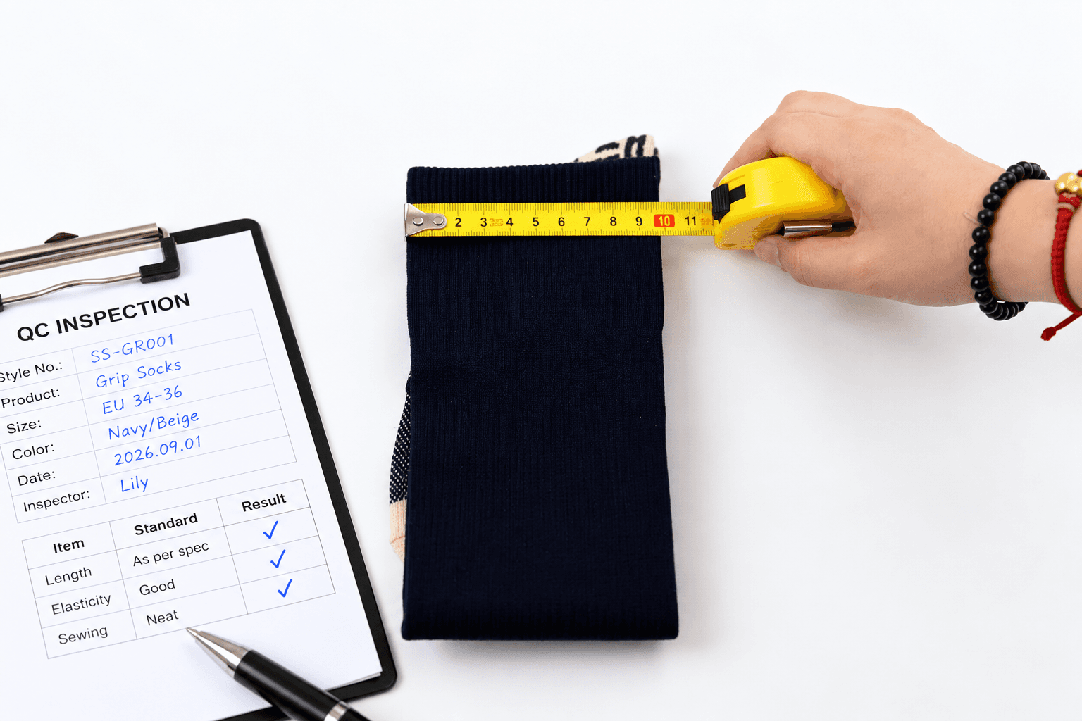 Football sock fit test reference two