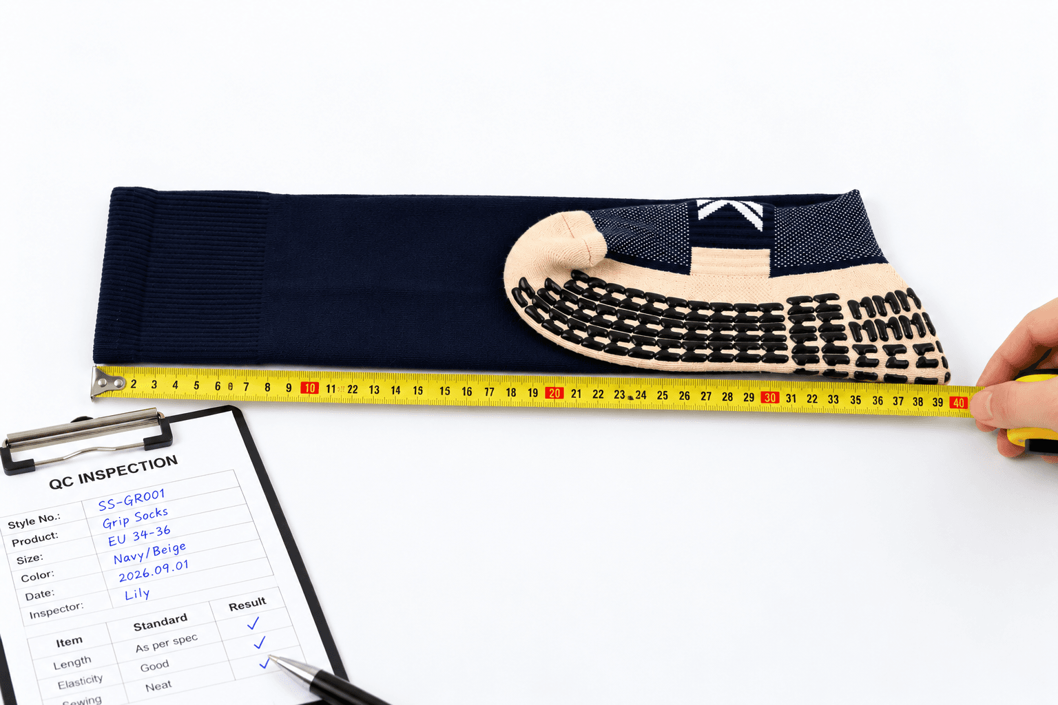 Football sock fit test reference three