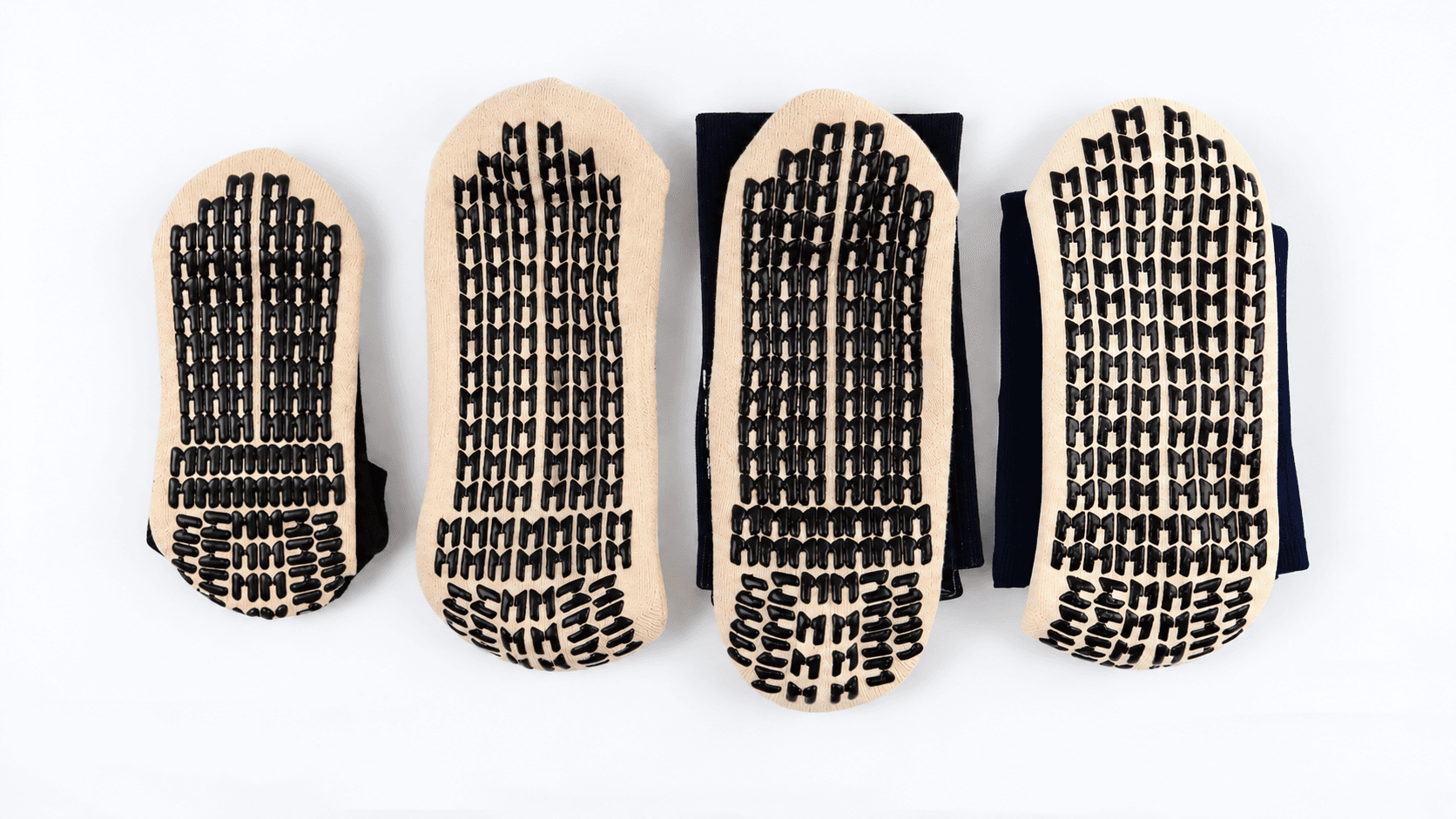 Different sole lengths and grip placements on football grip socks