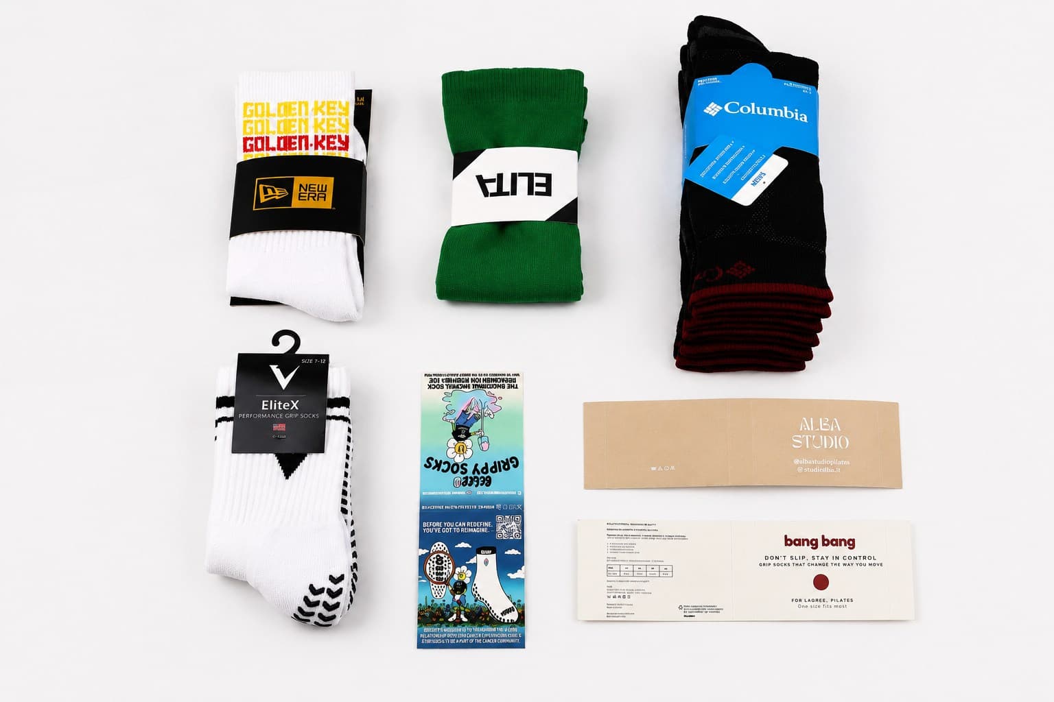 Private label sock packaging with custom paper bands and printed inserts