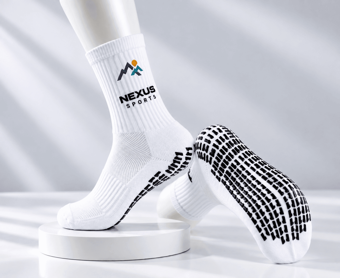 Custom grip sock logo and branding options