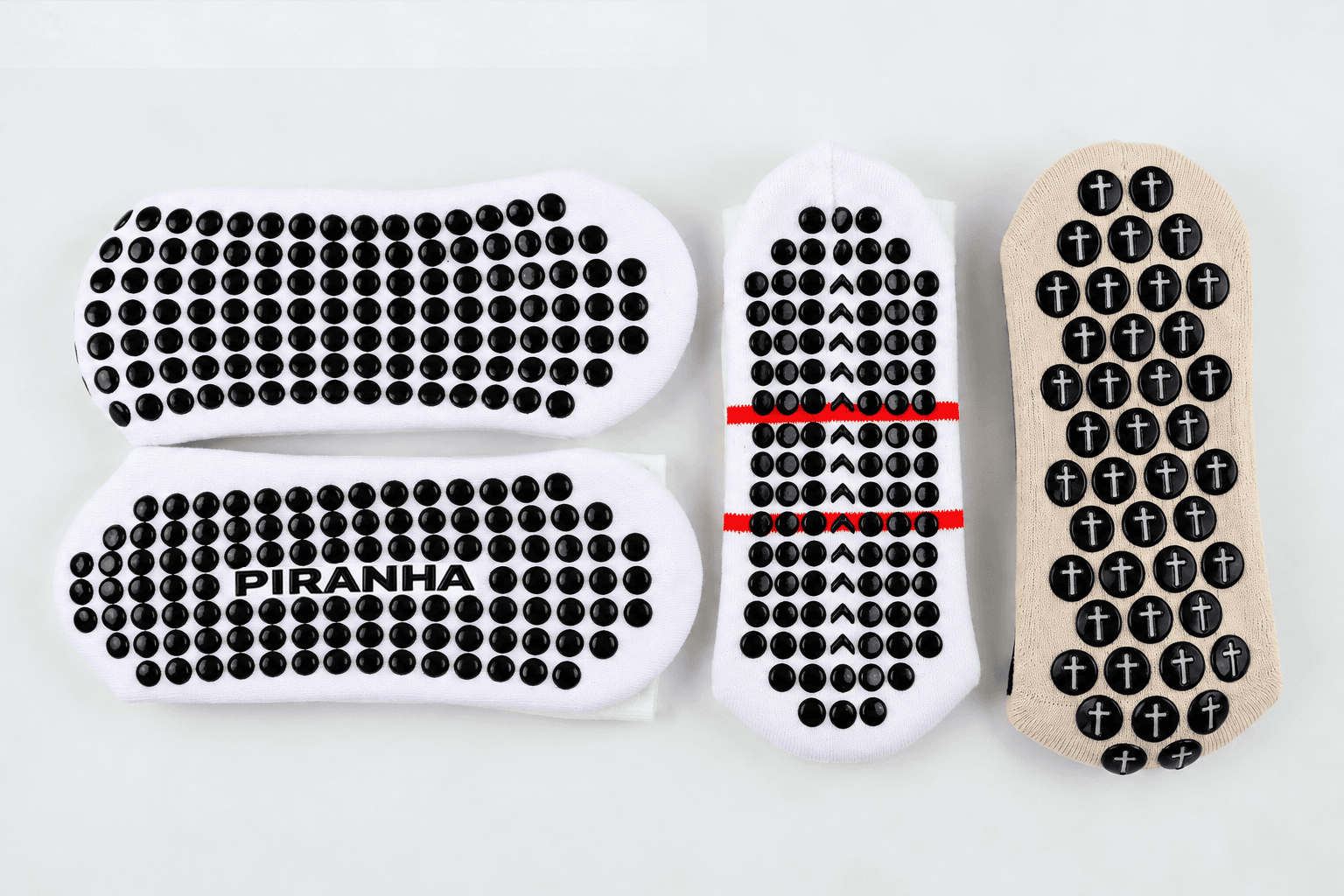 Standard and custom grip sock construction comparison
