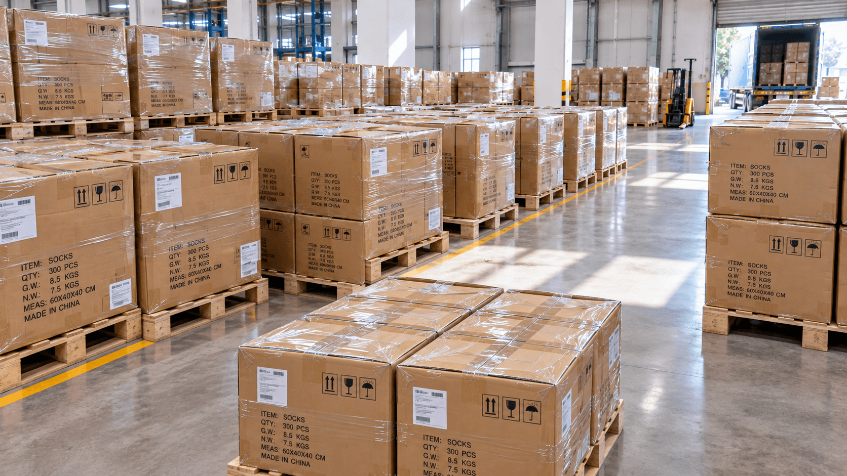 Wholesale grip socks bulk order prepared for shipment