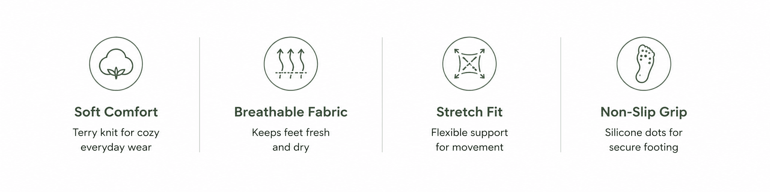 Pilates grip sock features