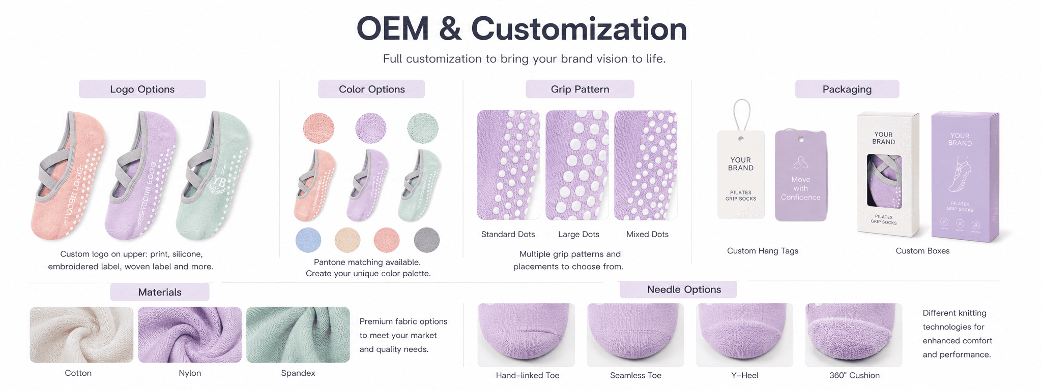 OEM Pilates sock customization