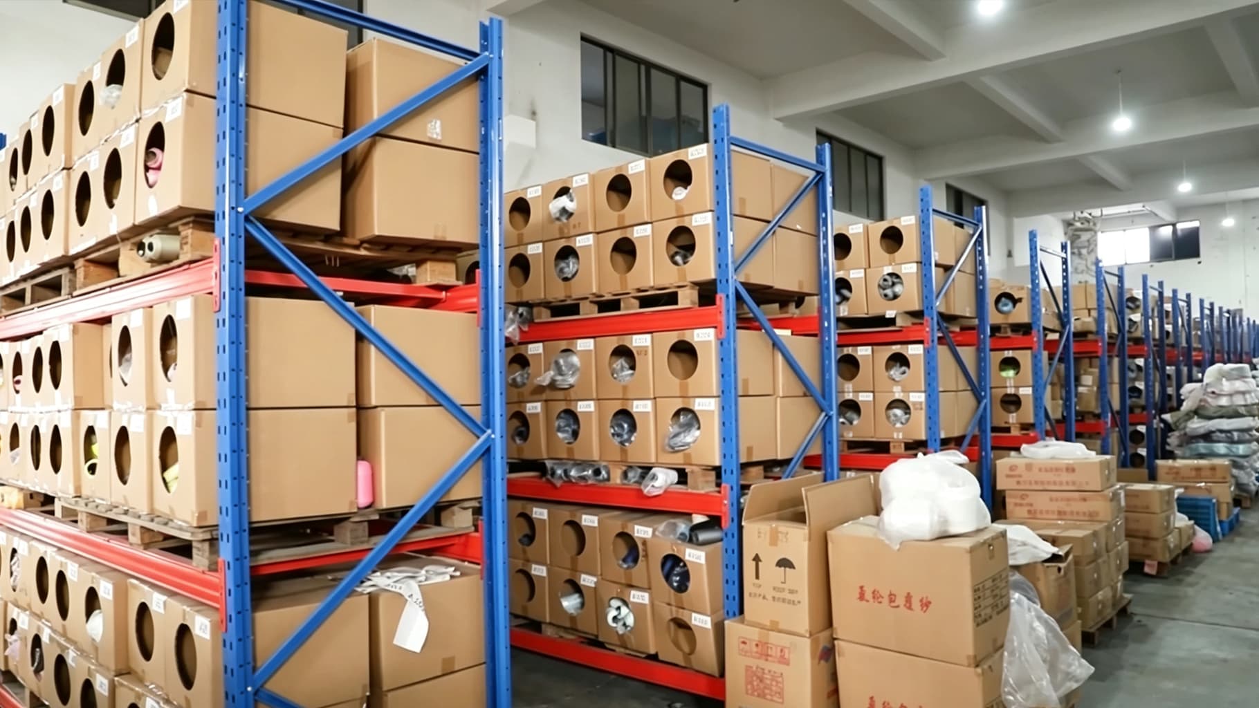 Organized yarn storage racks for custom sock production
