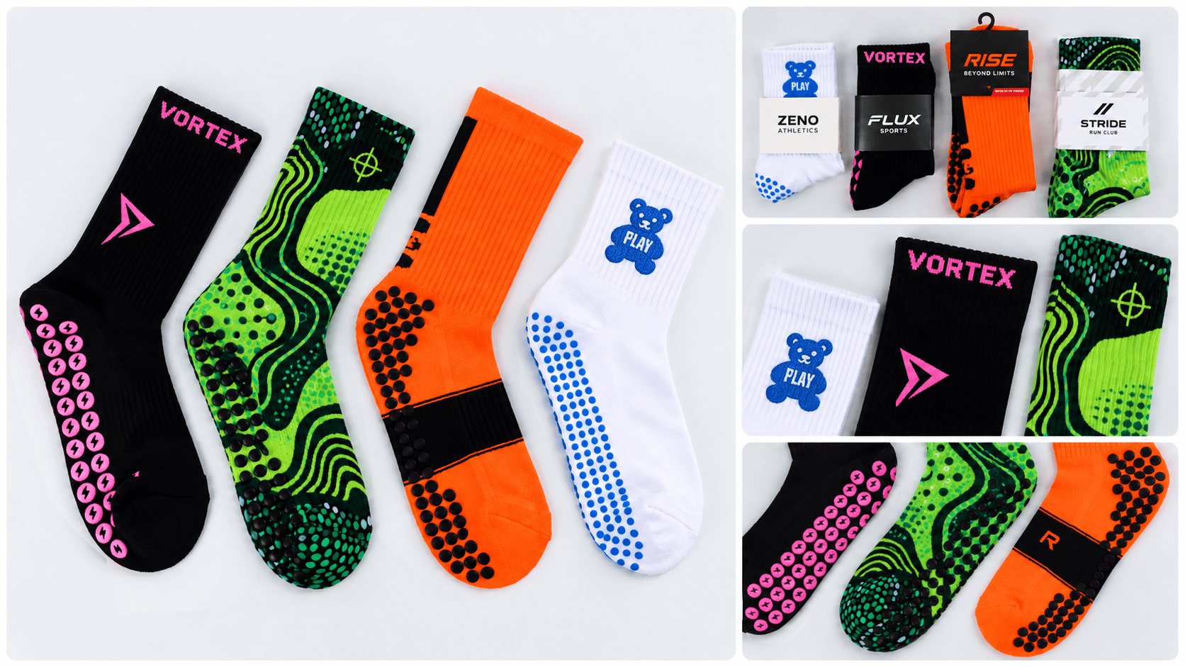 Grip socks and packaging options used to compare wholesale pricing factors