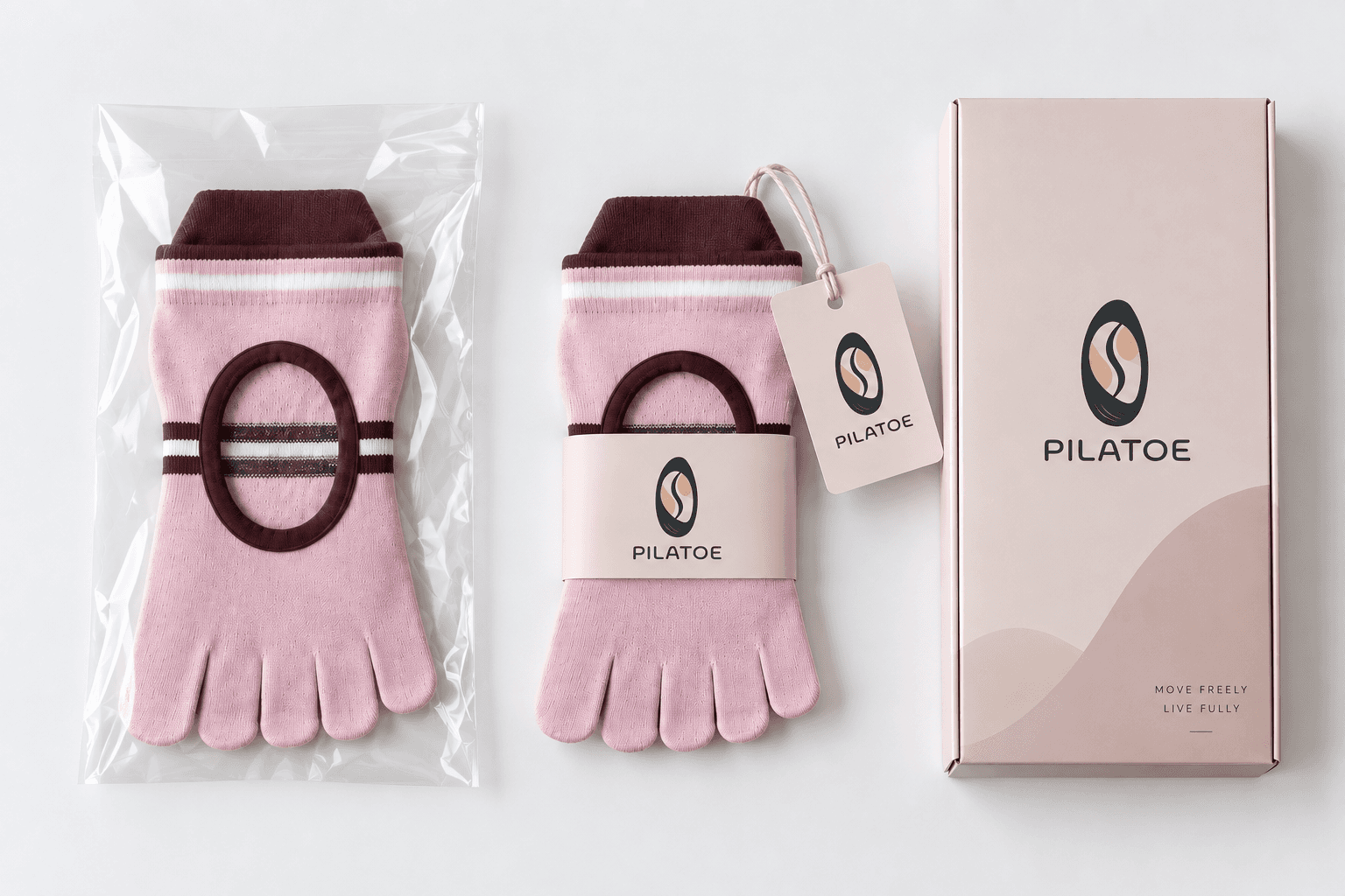 Pilates grip socks packaging and price positioning