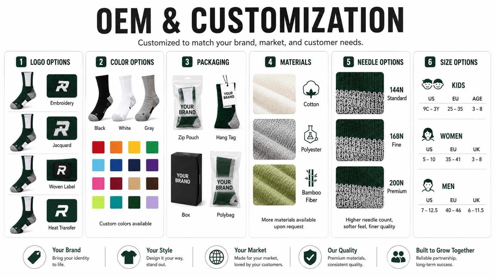 OEM soccer sock customization