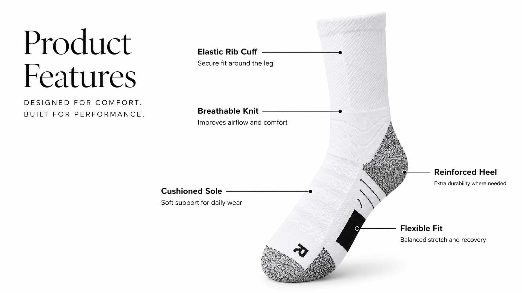 Soccer sock product features