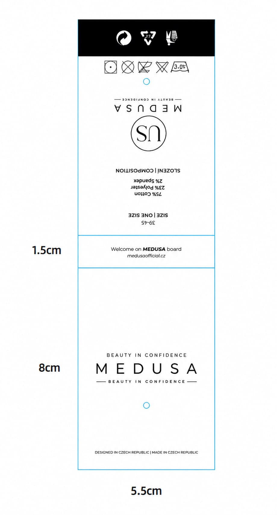 Private label sock card artwork with composition and retail information