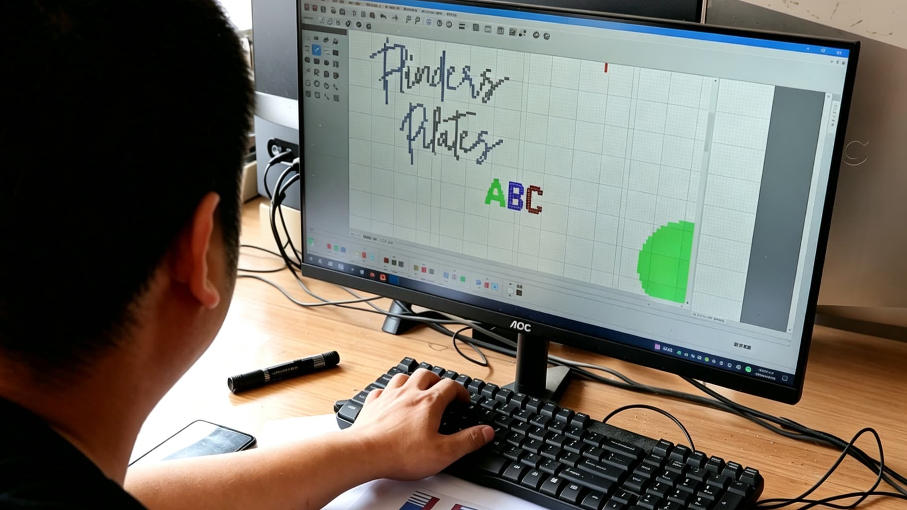 Jacquard sock logo programming for sample development