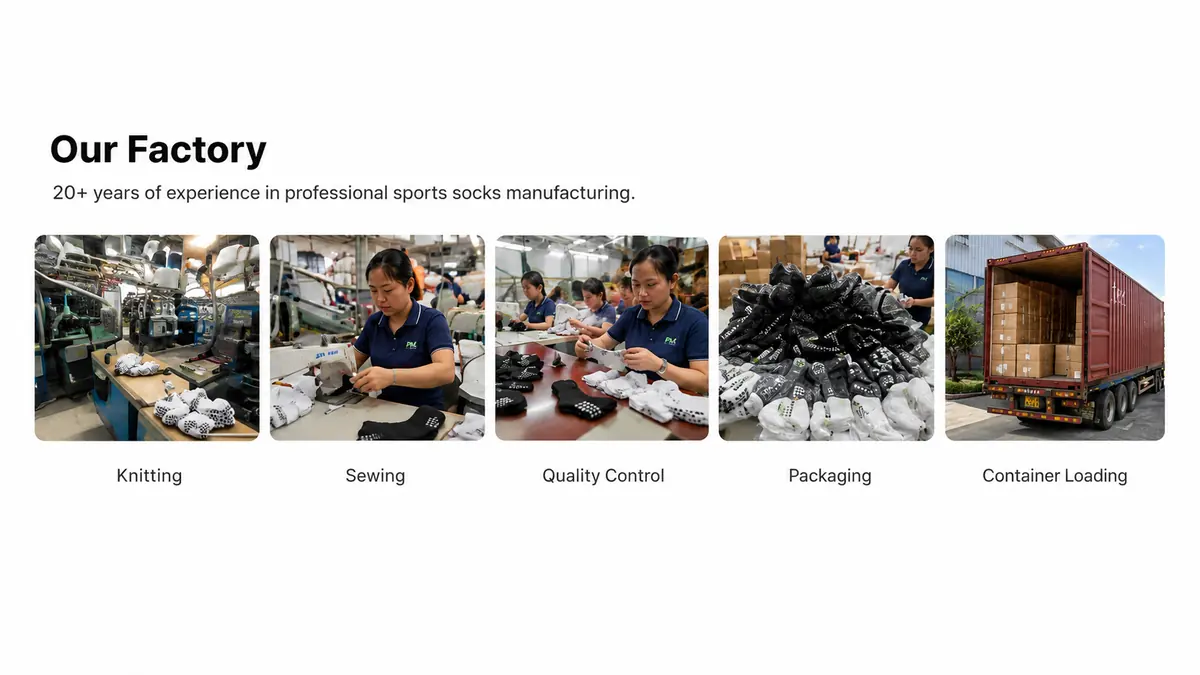 PeakMotion running socks factory and quality control