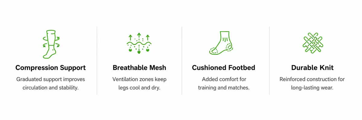 Running sock material and performance features
