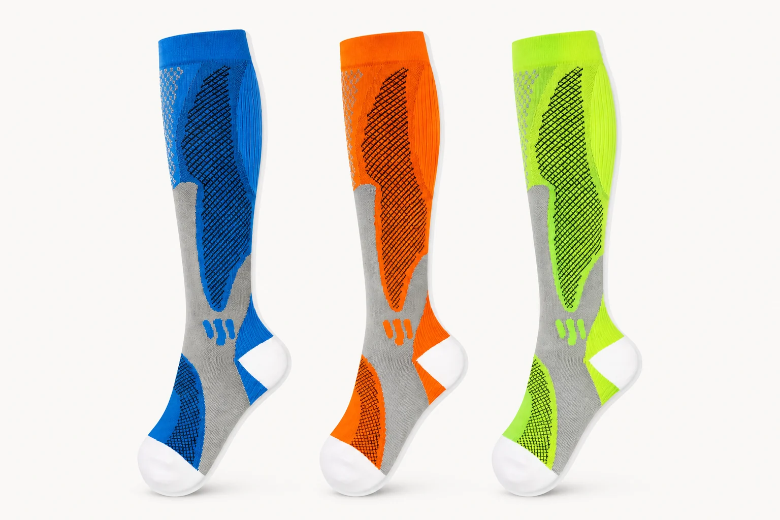 Custom running sock color and construction options